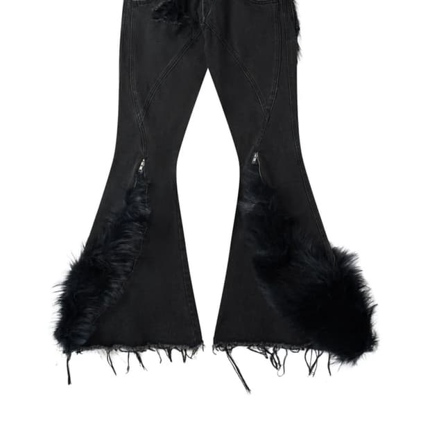 005 CHAOS DREAM FUR FLARE JEANS 판매 하시는분