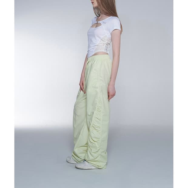 셋업이엑스이 사이드 셔링 패널 팬츠 라임