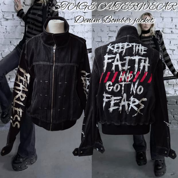 STAGE OUTERWEAR Denim Bomber jacket