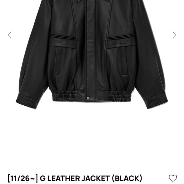 글로니 G LEATHER JACKET (BLACK) /양가죽, s 사이즈