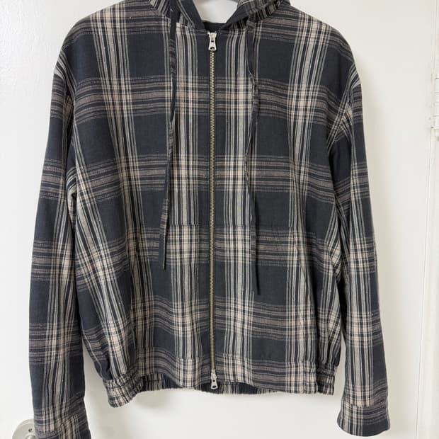 벨리에 후디드 집업 자켓 - 그레이 체크 05(105)