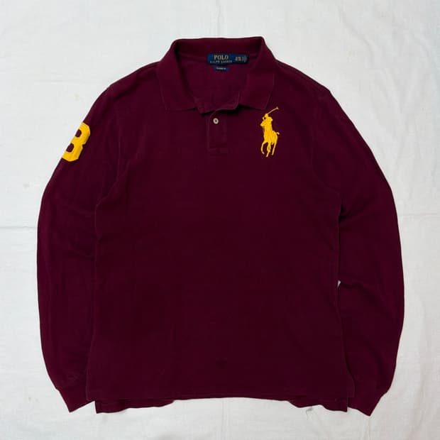 폴로 랄프로렌 빅포니 치프키프 롱슬리브 카라티 버건디
