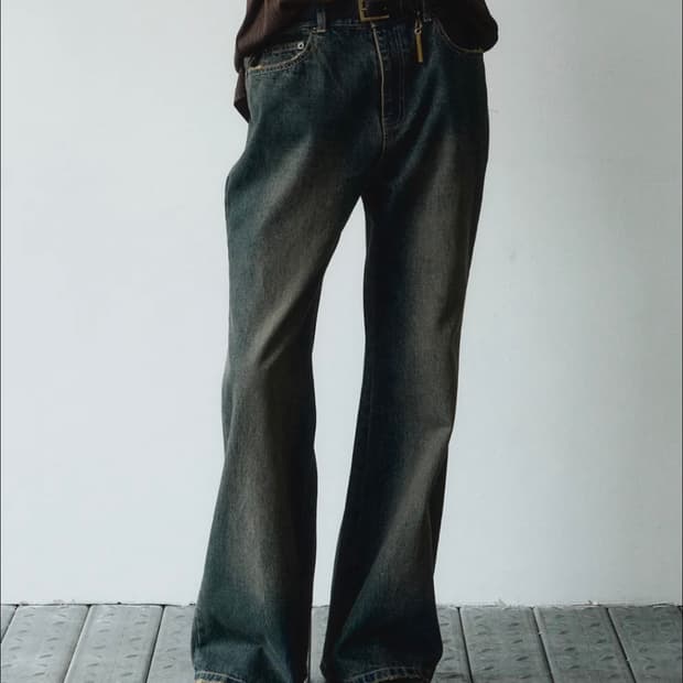 [48] 노이어 디스트로이드 플레어 데님 빈티지블루