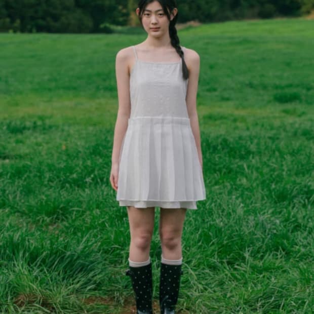 오헤시오 쉬어 플리츠 원피스 