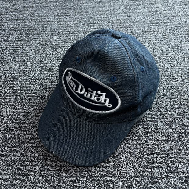 00s 본더치 y2k 올드스쿨 패치 빅로고 데님 볼캡 2942