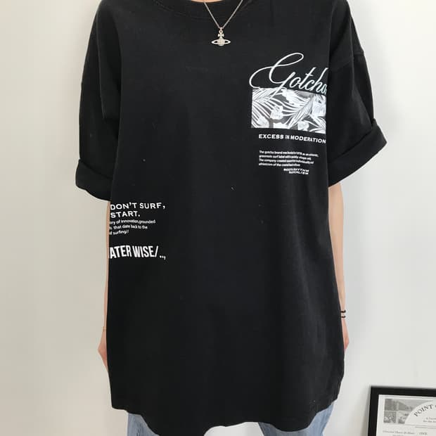 Gotcha Text Graphic Oversized Tee