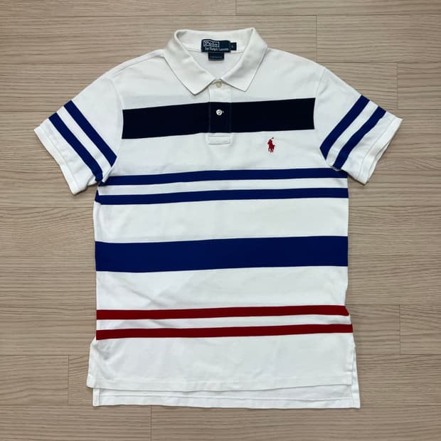 [Polo] 90s 폴로 랄프로렌 멀티 스트라이프 반팔 카라티