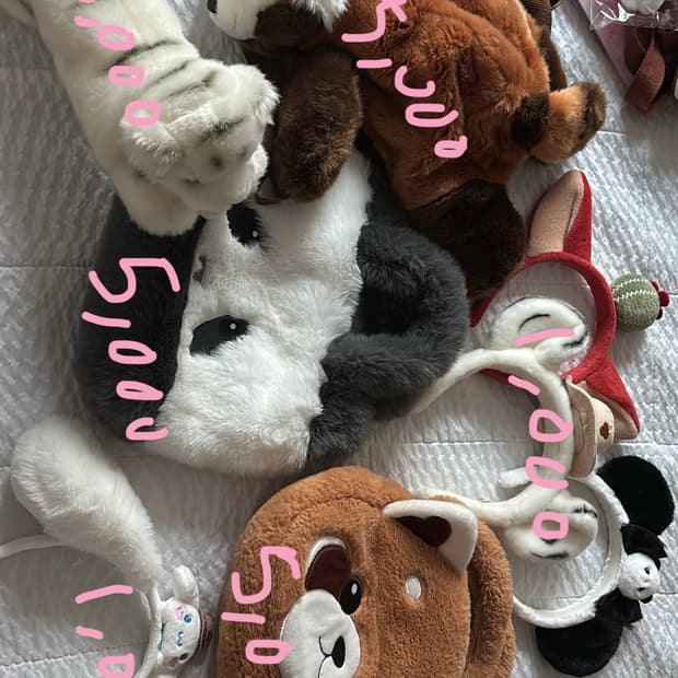 에버랜드 래서판다 판다 머리띠 파우치 가방 롯데월드 머리띠