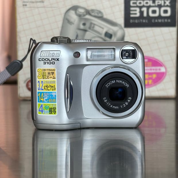 박스O/날짜표시)니콘 쿨픽스 3100 실버 빈티지디카