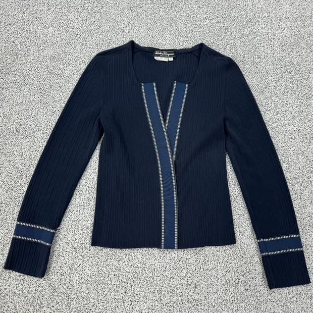 페레가모 플리츠 코튼가디건