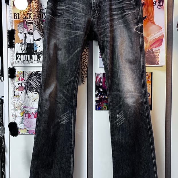 Buckaroo 버커루 스컬 패치 그레이 워싱 데님