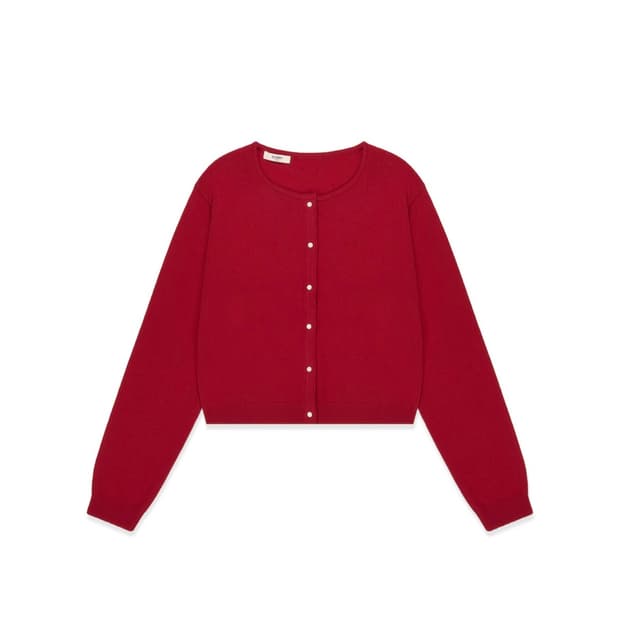 글로니(glowny) 스탠다드핏 standard 클래식 가디건 레드