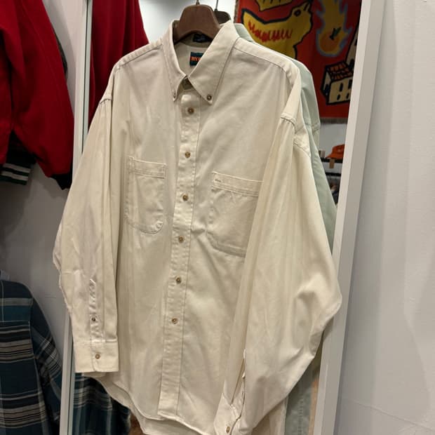 90s Ivy Crew 아이비크루 링클 트윌 셔츠 (made USA)