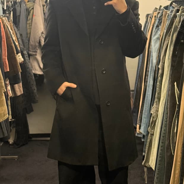 한독 울 캐시미어 코트 폴리 혼방 3버튼 오버핏 정장 결혼식 100 L 