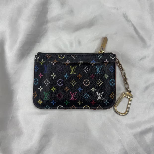 루이비통 무라카미 멀티컬러 블랙 키체인 지갑