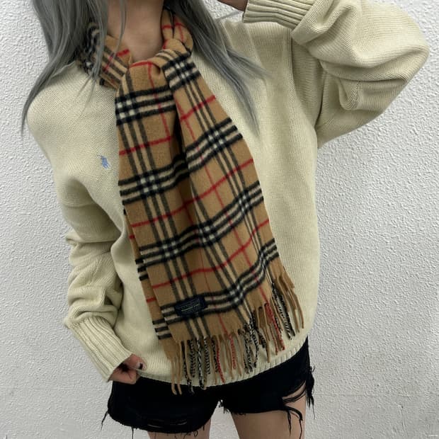 버버리 클래식 노바체크 캐시미어 머플러