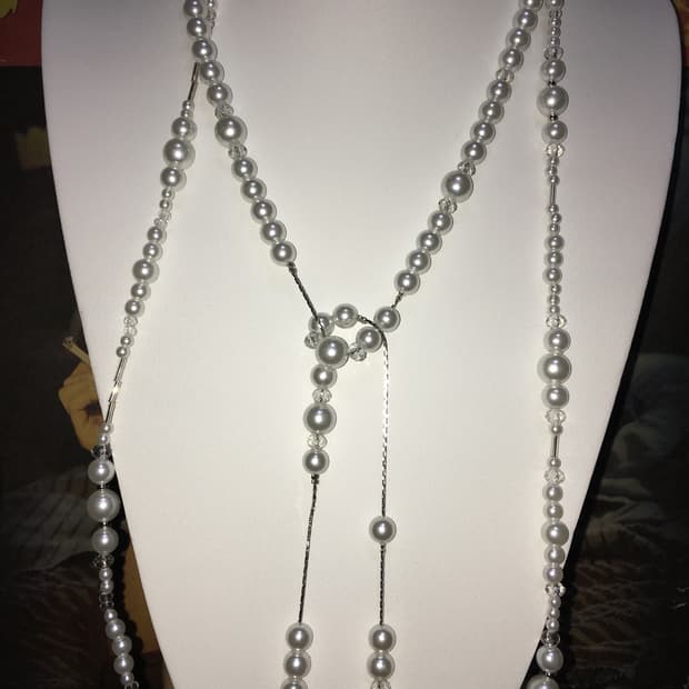 No.46 / 개이뿐 진주 롱목걸이