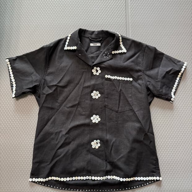 (M/L) BODE 보디 앤틱 펄 버튼 린넨 셔츠