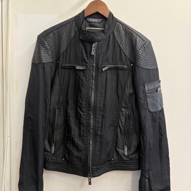 N249. 엠포리오 아르마니 알마니 나일론 바이커자켓 레더