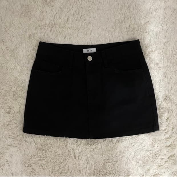애즈온 블랙 로우 스커트 S