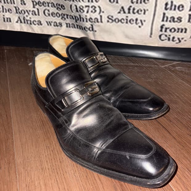 D&G black leather shoes