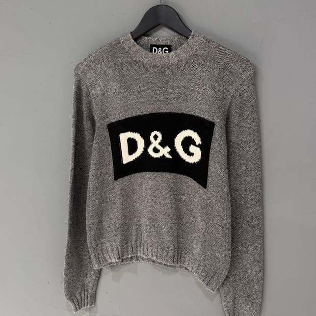 돌체앤가바나 스펠아웃 그레이 니트 