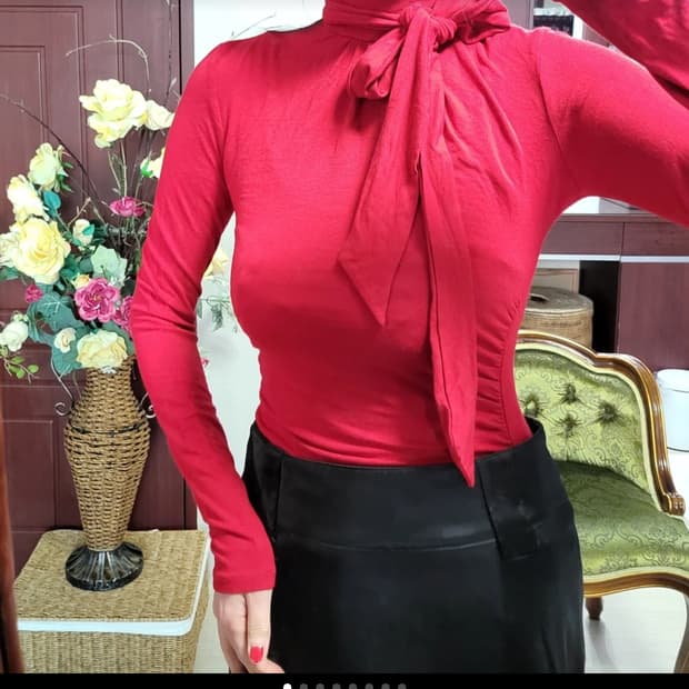 프랑스 모르간 타이업 모달 셔츠