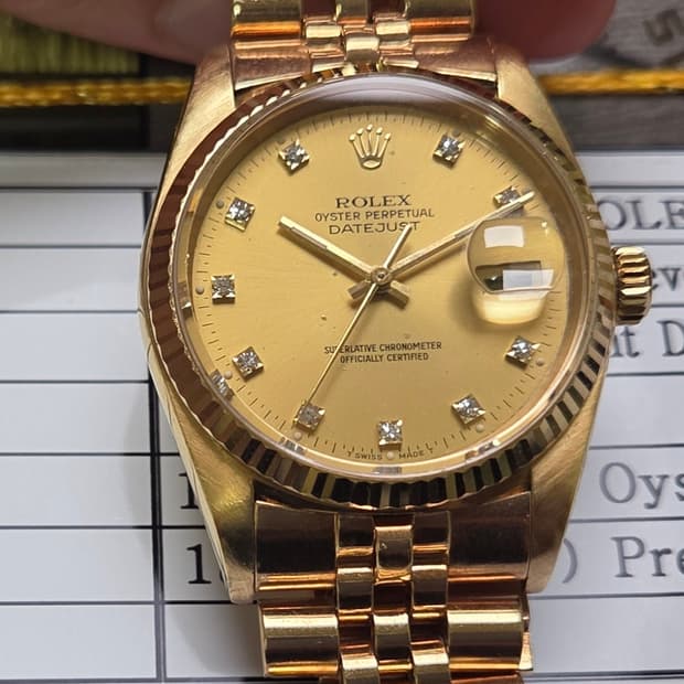레어] 롤렉스 데이저스트 16018 18K올금통 10P다이아 쥬빌리줄 (
