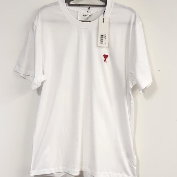 아미 새상품 스몰 하트 반팔 티셔츠 화이트 L