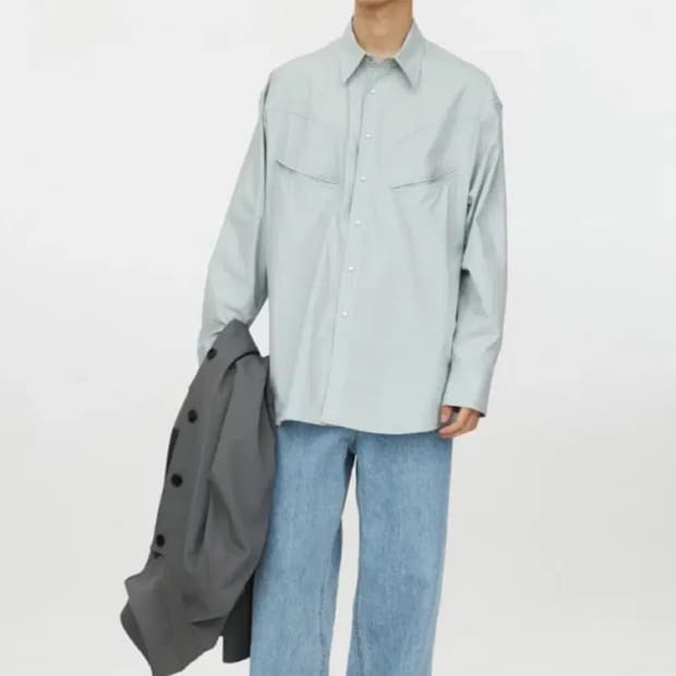 유스 와이드 데님 라이트 블루 m