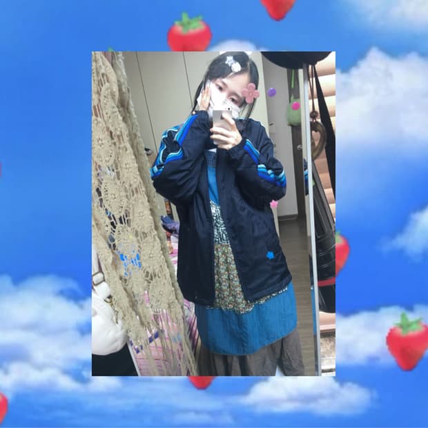 아디다스 배색 져지 스포티 아메카지 스쿨룩 바람막이 하이틴 