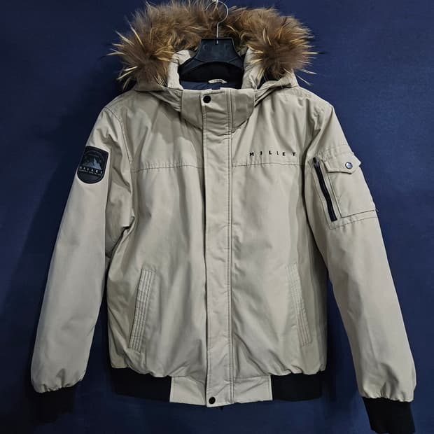 밀레 베이지컬러 남성 105 덕다운 숏패딩 