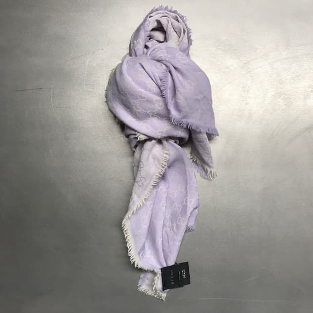 구찌 로고 스카프 퍼플