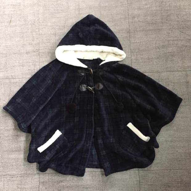일본빈티지 Naplefeel 하구미모리걸 라떼갸루 폼폼 후드케이프자켓