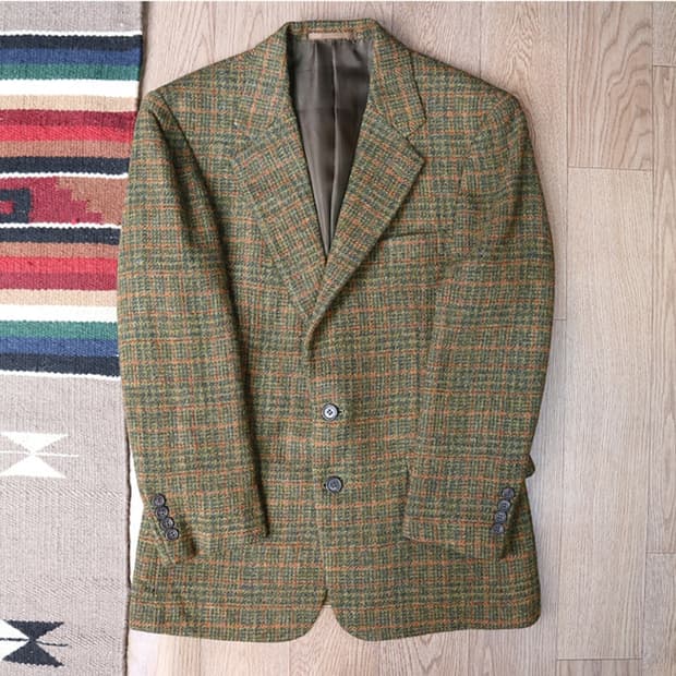 일본판 HIRELAND 아일랜드산 고급 트위드 빈티지 블레이저 자켓