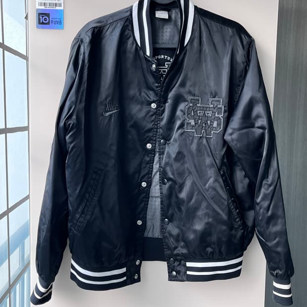 나이키 사틴 바시티 자켓 블랙 XL