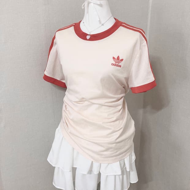 아디다스 크림 당근 링거티셔츠 M