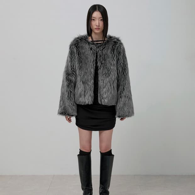Fur Jacket (FL-046_Charcoal)