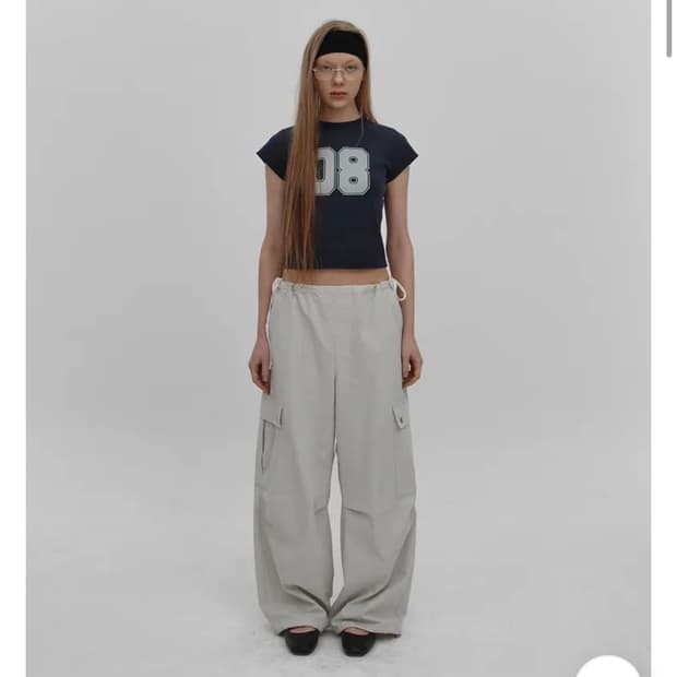 블랙업 드레프 스트링 카고팬츠