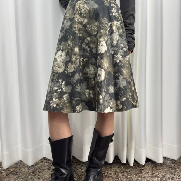 ichie flower midi skirt