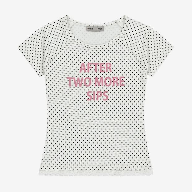 니어노어 DOT LETTERING SLIM TEE 