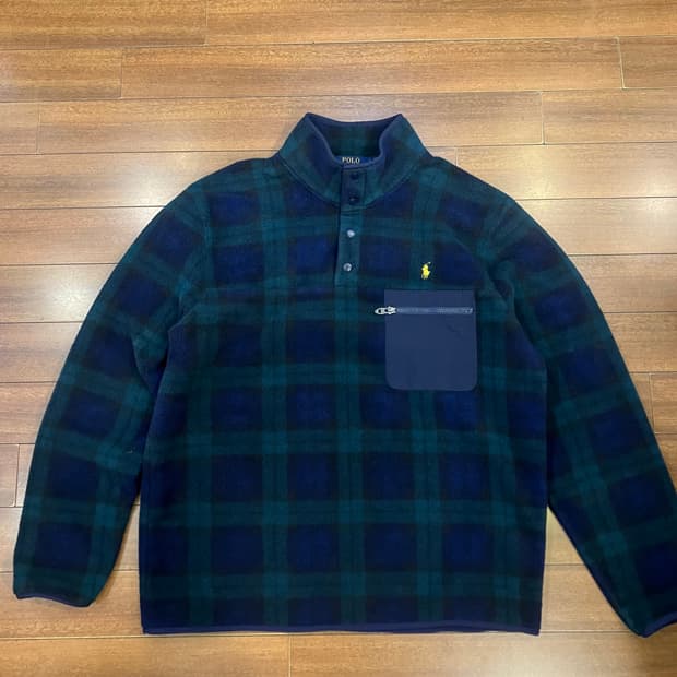 폴로랄프로렌 타탄 플리스 풀오버 L