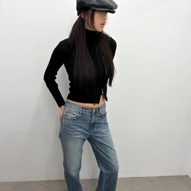 WESKEN 스터드 스트라이트 데님 (새상품)