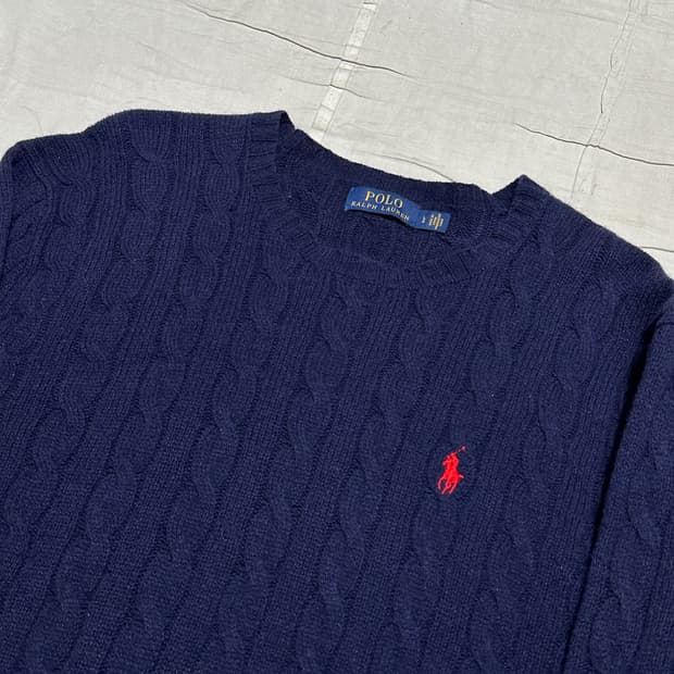 L 폴로랄프로렌 꽈베기 캐시미어 니트