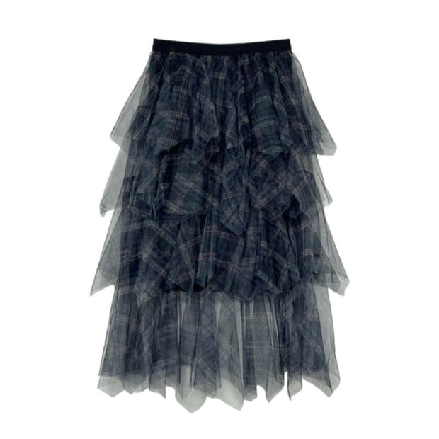 팁씨 timi check cancan skirt