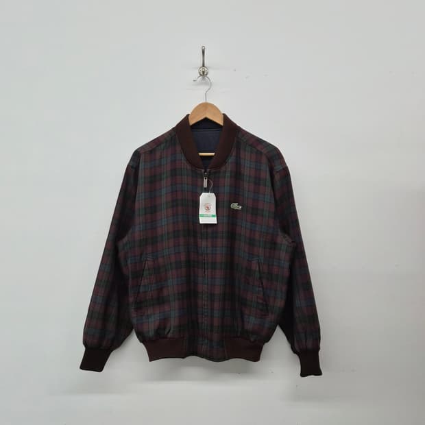 라코스테 리버시블 체크 네이비 자켓 남녀공용 L