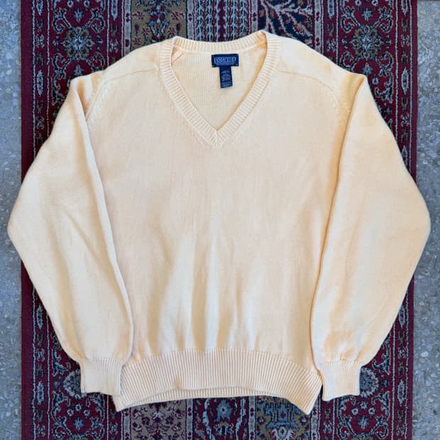 90s 랜즈엔드 브이넥 코튼 니트 [ 110 ]