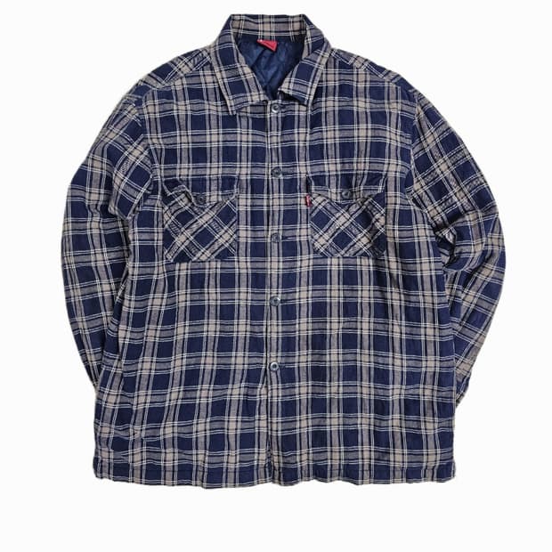 [XL] 리바이스 레드 버팔로 체크 퀄팅 패딩 셔츠 자켓