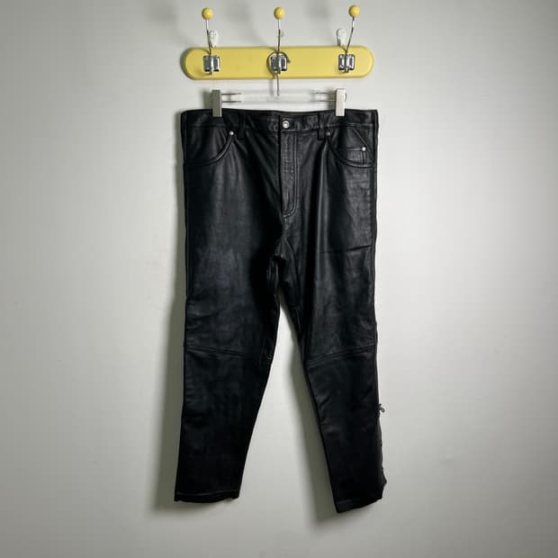 할리데이비슨 풀 사이드 집 레더 오버 팬츠 36