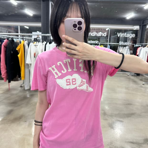 아베크롬비 엔 피치 하이틴 깔 핑크 반팔티셔츠